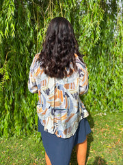 Multicolour Sketch Blouse Rachel