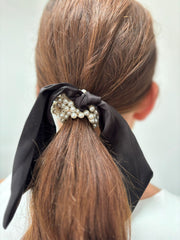 Black Ribbon Beaded Bobble