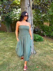 Khaki Cargo Pocket Jumpsuit Verity