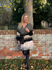 Black Striped Premium Cardi Leah