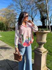 Cream Stripe Safari Print Shirt Andie
