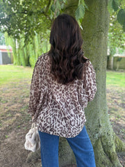 Mocha Leopard Print Blouse Gina
