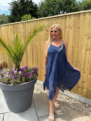 Navy Chevron Lace Dress Haven