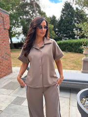 Mocha Stripe Leisure Set Billie