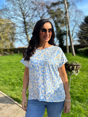 Light Blue Leopard Tee Reese