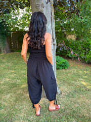 Black Cargo Pocket Jumpsuit Verity