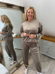Mocha Velour Leisure Set Amelia