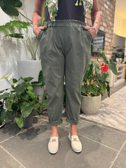 Khaki Frill Pocket Trousers Sasha
