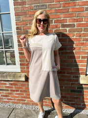 Stone Stripe Block Panel Dress Jaz