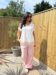 Pink Wide Leg Trousers Margot