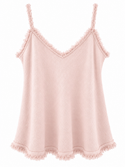 Pink Raw Edge Textured Vest Alesha