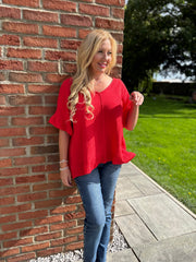Red Bubble Cotton Top Kimberly