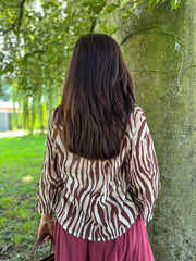 Chocolate Animal Print Blouse Hailey