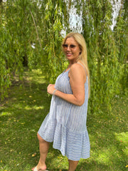 Denim Striped Sun Dress Danielle