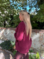 Wine Chenille Silver Fleck Hoodie Lisa