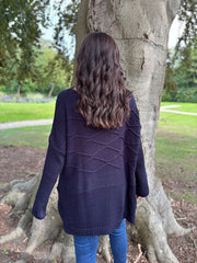 Navy Wave Detail Knit Darcie