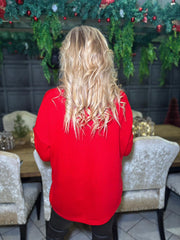 Red Sequin Reindeer Jumper Grace