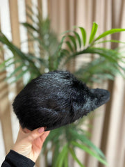 Black Fluffy Mule Slippers