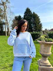 Light Blue Premium Crochet Pocket Sweatshirt Blake