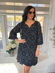 Black Sequin Crochet Dress Zara