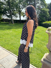Black Polka Dot Lace Trim Set Kimberly