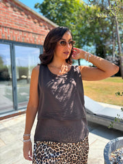 Chocolate Layered Sleeveless Top Kaitlyn
