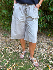 Mocha Wide Leg Bead Tie Culottes