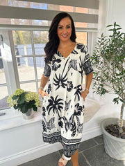 Black Tropical Butterfly Dress Jodie