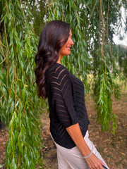 Black Chevron Knit Anabelle