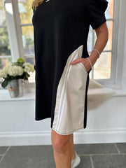 Black Contrast Side Panel Dress Venus