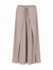 Mocha Tie Detail Wrap Trousers