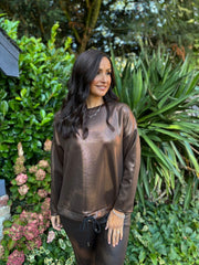 Chocolate Metallic Sweat Top India