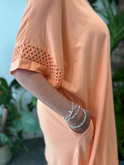 Apricot Crochet Trim Dress Sabrina
