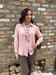 Pink Scarf Detail Blouse Belle