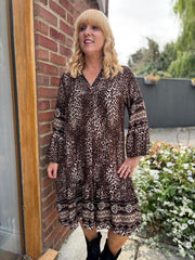 Chocolate Patterned Leopard Dress Eden