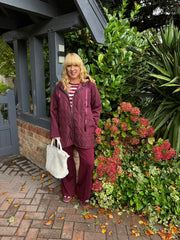 Wine Quilted Jacket Eden