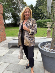Olive Soft Animal Print Blazer Heidi