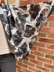 Mocha Gold Shimmer Flower Scarf