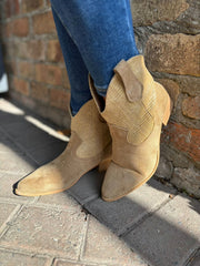 Mocha Weaved Panel Western Boots