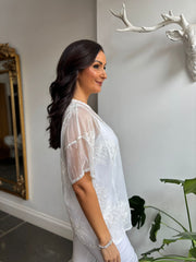 White Sheer Floral Top Vicki