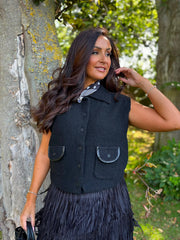 Black Knitted Waistcoat Priya