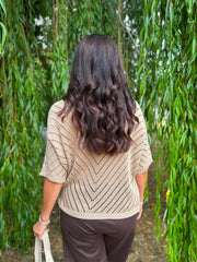 Camel Chevron Knit Anabelle