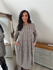 Chocolate Geometric Dress Maddie