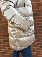 Stone Luxury Puffer Coat Maxine