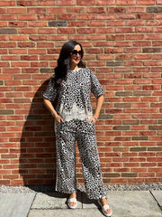 Stone Leopard Lace Trim Sweatshirt Teagan
