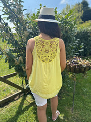 Lemon Crochet Detail Vest Moira