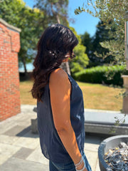 Navy Layered Sleeveless Top Kaitlyn