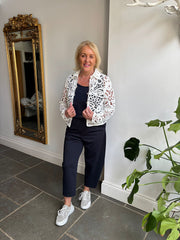 White Floral Crochet Jacket Noa