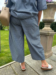 Navy Gingham Two Piece Set Lara