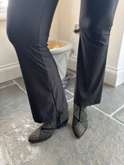 Black High Waist Flared Leggings